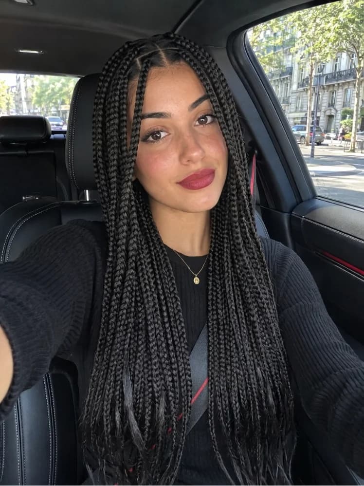 Essai virtuel : longues tresses box braids