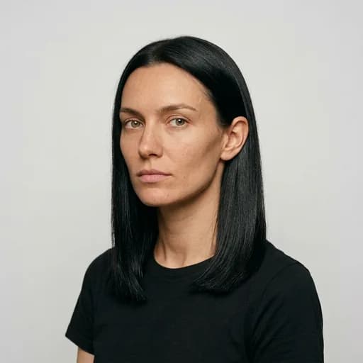 Femme avec la coupe Lob à pointes nettes : carré long, coupe droite et dense