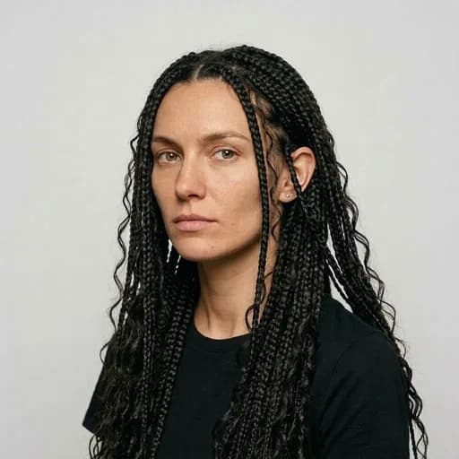 Femme avec la coupe Goddess / boho braids : tresses longues avec mèches bouclées libres