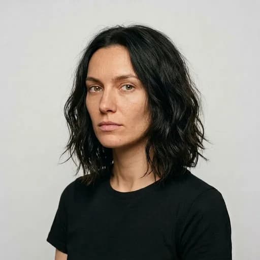 Femme avec la coupe Carré flou : carré ondulé, effet décoiffé